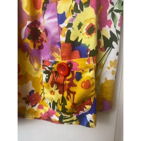 New Directions Women's Colorful Floral Puff 1/2 Sleeve Jacket Size Large Petite - Picture 5 of 11